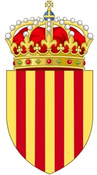 El escudo de Cataluña, que nunca fue un reino ni un país independiente, forma parte de la Corona de Aragón. (Foto: Wikipedia Commons)