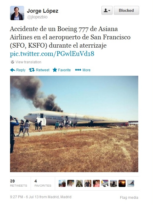Tuit de @jlopezbio (Jorge López) incluyendo foto de @Eunner, pero sin cita al autor ni hacer RT del original (Foto: captura de pantalla)