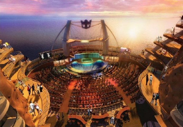 Ilustración del interior de la popa del M/V Oasis og the Seas. (Foto Royal Caribbean Cruises - JM Noticias)