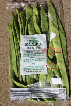 Paquete de 500 gramos de judías verdes marroquíes comprado en un Lidl en Dinamarca. Foto: © JM Noticias (PULSAR PARA AMPLIAR)