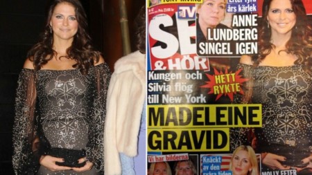 La revista «Se och Hör» asegura que la princesa Magdalena de Suecia está embarazada. (Foto: Captura portada y TV2)