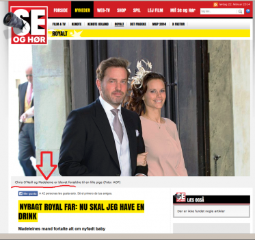 En la foto de la revista danesa «Se og Hør», el marido de la princesa aparece con la esposa equivocada (Foto: captura revista) - PULSAR PARA AMPLIAR -