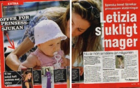 La enfermiza delgadez de Letizia, dice el titular del periódico sueco Expressen (Foto: captura pantalla) - PULSAR PARA AMPLIAR -