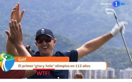 Tremenda metedura de pata de TVE y ridículo en todo el mundo porque no saben que en golf, la expresión «hoyo en uno» se dice «hole in one» en inglés y no la sucia y sexual «glory hole».